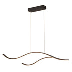 Curved LED pendant light with wave-shaped design