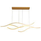 Curved LED pendant light with wave-shaped design