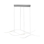 Curved LED pendant light with wave-shaped design