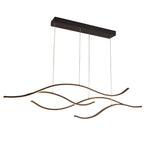 Curved LED pendant light with wave-shaped design